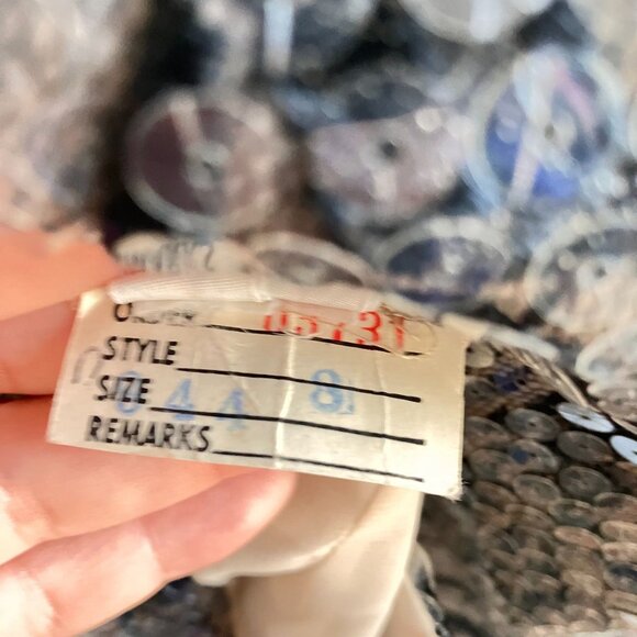 Vintage Plunge Back Mesh Lace Dress 8 Side Ruching Cocktail Formal Old Hollywood - Picture 9 of 9